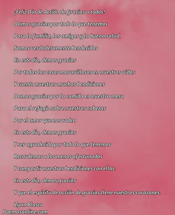 Corto Poema Acción de Gracias, Cinco Poemas Acción de Gracias