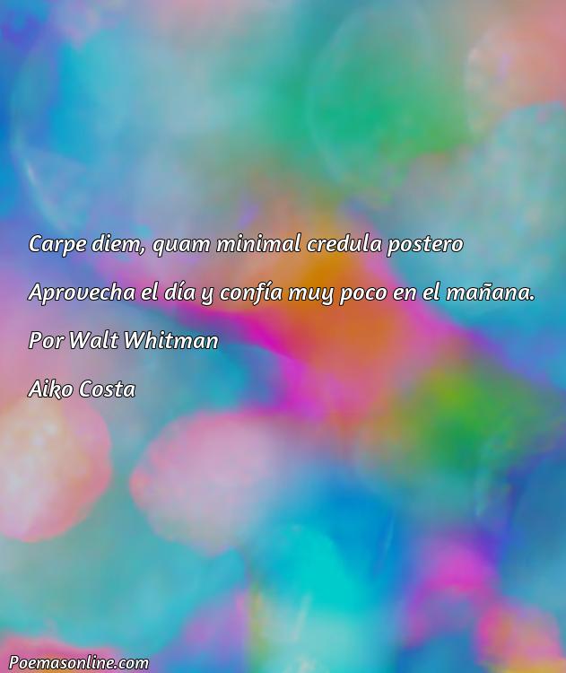Reflexivo Poema Carpe Diem de Walt Whitman, 5 Mejores Poemas Carpe Diem de Walt Whitman