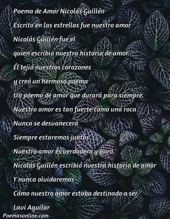 Excelente Poema de Amor Nicolás Guillén, Cinco Poemas de Amor Nicolás Guillén