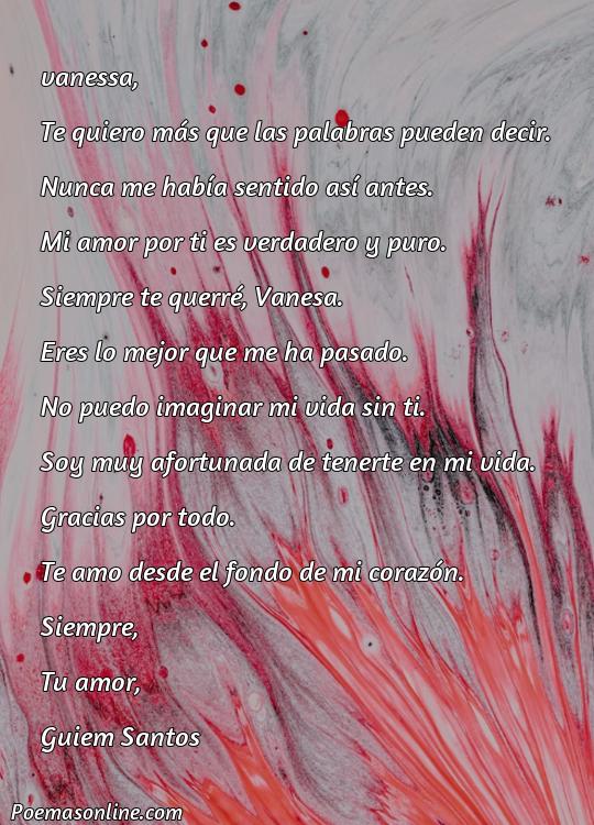 Lindo Poema de Amor para Vanessa, Poemas de Amor para Vanessa