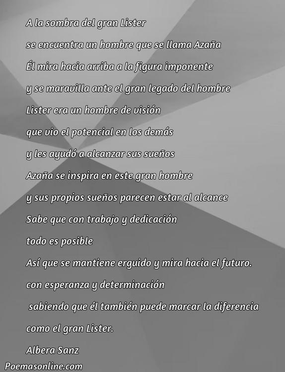 Reflexivo Poema de Azaña sobre Lister, 5 Mejores Poemas de Azaña sobre Lister