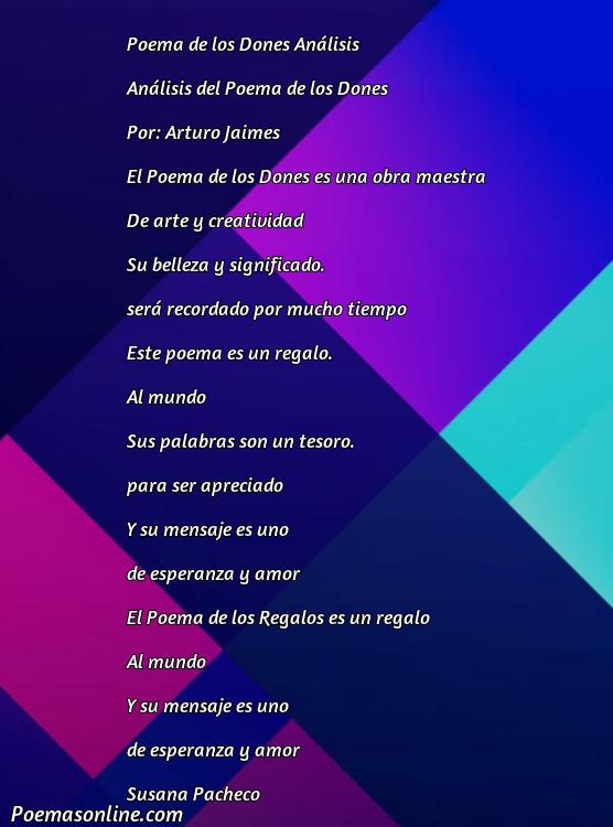 Reflexivo Poema de los Dones Análisis, Poemas de los Dones Análisis