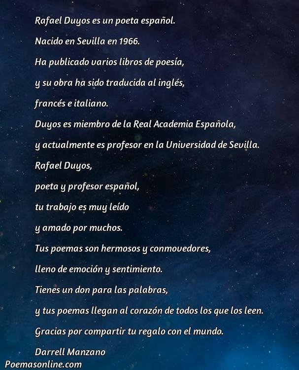 Excelente Poema de Rafael Duyos, Poemas de Rafael Duyos