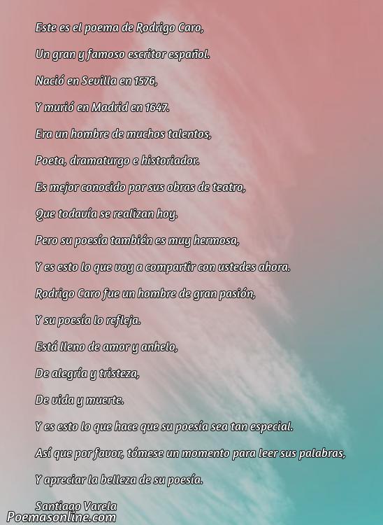 Hermoso Poema de Rodrigo Caro, Poemas de Rodrigo Caro