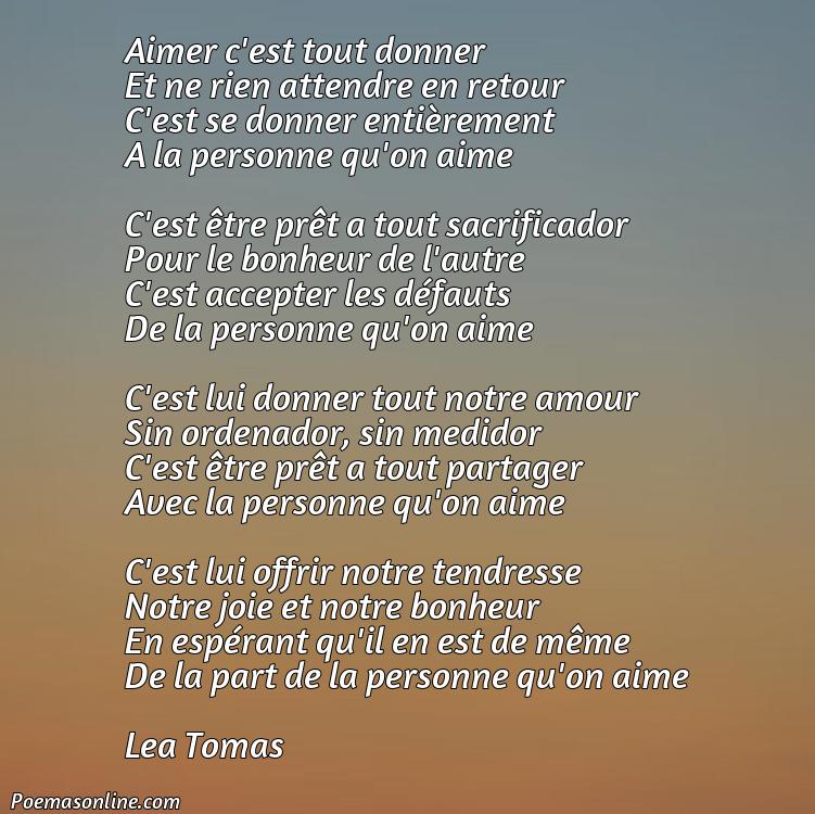 Excelente Poema en Francés sobre Amor, Poemas en Francés sobre Amor