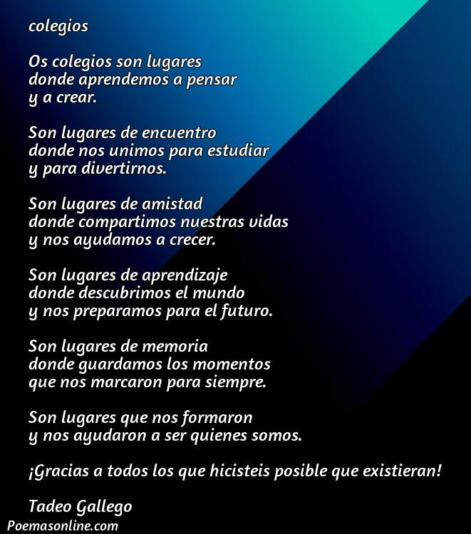 Lindo Poema en Gallego sobre Colegios, Cinco Mejores Poemas en Gallego sobre Colegios