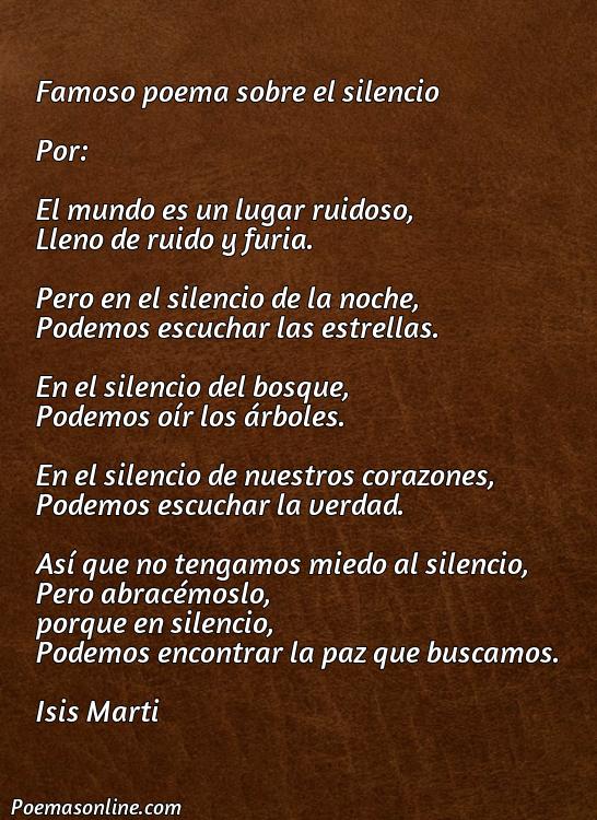 Excelente Poema Famosos sobre Silencio, Poemas Famosos sobre Silencio