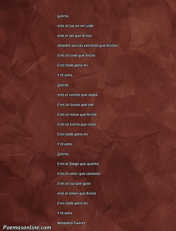 Lindo Poema para Gloria, 5 Mejores Poemas para Gloria