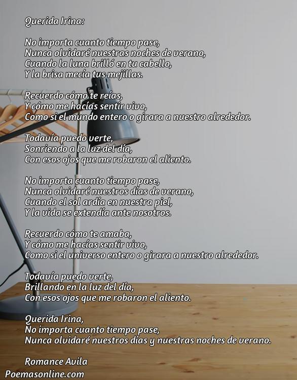 Corto Poema para Irina, 5 Mejores Poemas para Irina