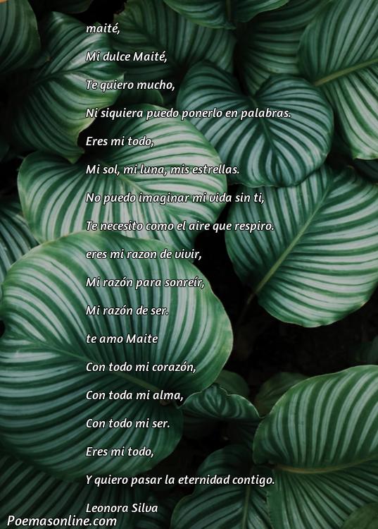 Corto Poema para Maité, 5 Mejores Poemas para Maité