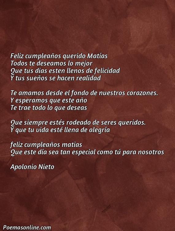 Excelente Poema para Matías, Poemas para Matías