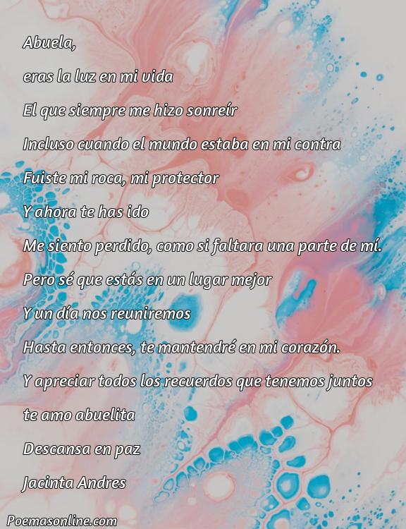 Excelente Poema para mi Abuela Muerta, Cinco Poemas para mi Abuela Muerta