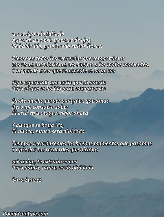 Excelente Poema para Recordar a un Amigo Fallecido, Cinco Mejores Poemas para Recordar a un Amigo Fallecido