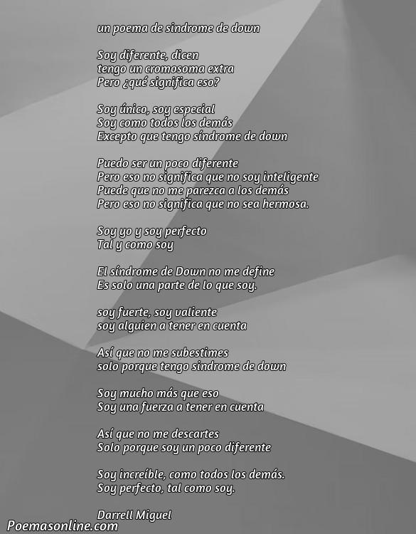 Reflexivo Poema para Sindrome Down, Poemas para Sindrome Down