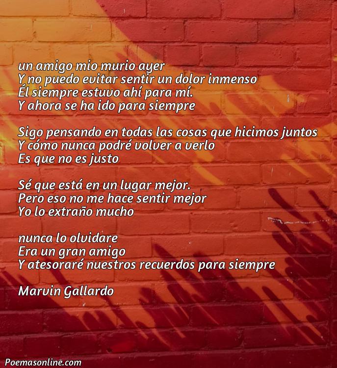 Inspirador Poema Por la Muerte de un Amigo, Poemas Por la Muerte de un Amigo