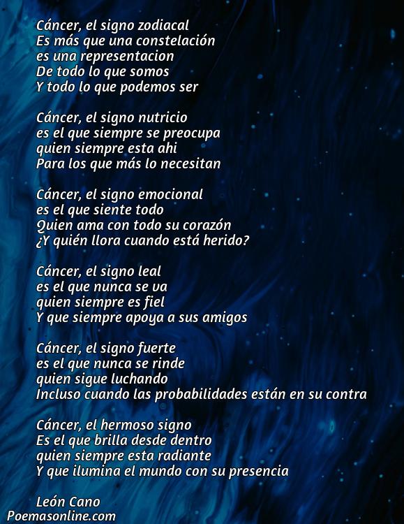 Corto Poema sobre Cáncer Zodiaco, Poemas sobre Cáncer Zodiaco