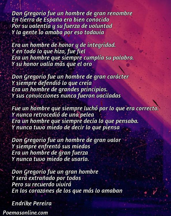 Inspirador Poema sobre Don Gregorio, Poemas sobre Don Gregorio