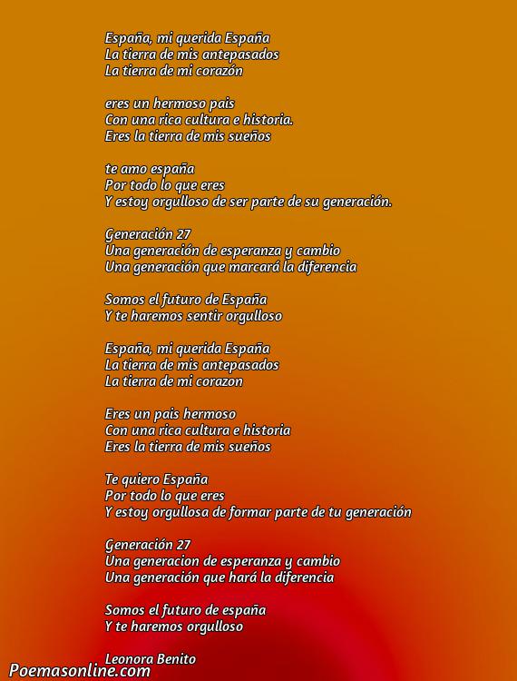 Hermoso Poema sobre España Generación 27, Poemas sobre España Generación 27