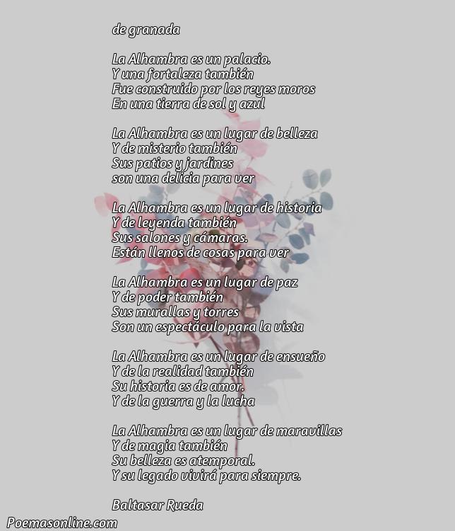 Corto Poema sobre la Alhambra Suspiros, 5 Mejores Poemas sobre la Alhambra Suspiros