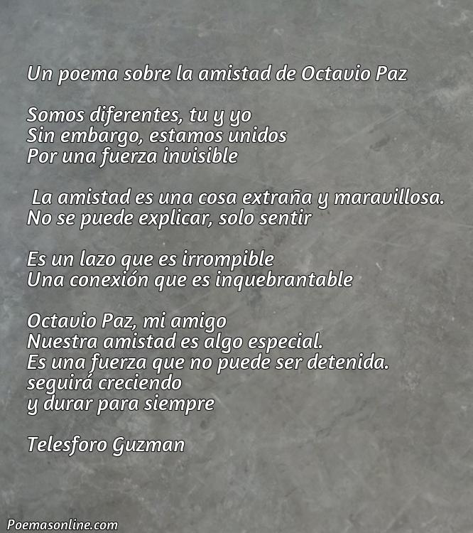 Inspirador Poema sobre la Amistad de Octavio Paz, Poemas sobre la Amistad de Octavio Paz