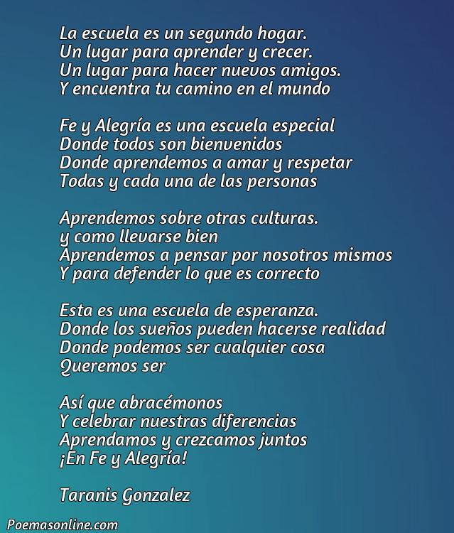 Inspirador Poema sobre la Escuela Fe y Alegría, Cinco Mejores Poemas sobre la Escuela Fe y Alegría