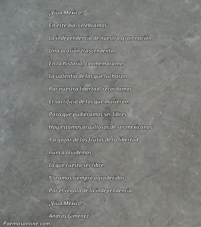 Corto Poema sobre la Independencia de México, Cinco Mejores Poemas sobre la Independencia de México