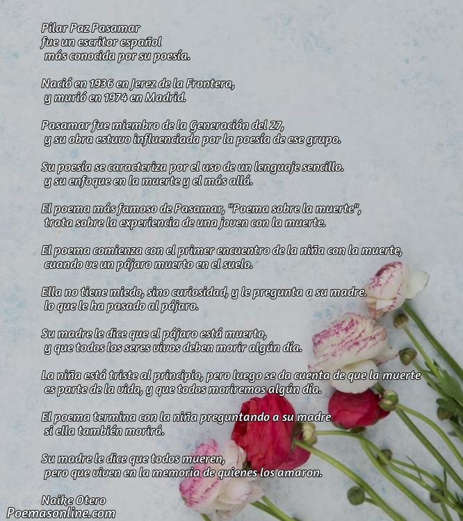Reflexivo Poema sobre la Muerte Pilar Paz Pasamar, Cinco Poemas sobre la Muerte Pilar Paz Pasamar